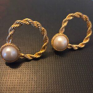 Kate spade gold faux pearl earrings